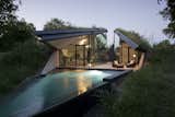 #EdgelandHouse #residence #modern #sunken #pithouse #landscape #pool #angles #exterior #outside #outdoors #structure #BercyChenStudio